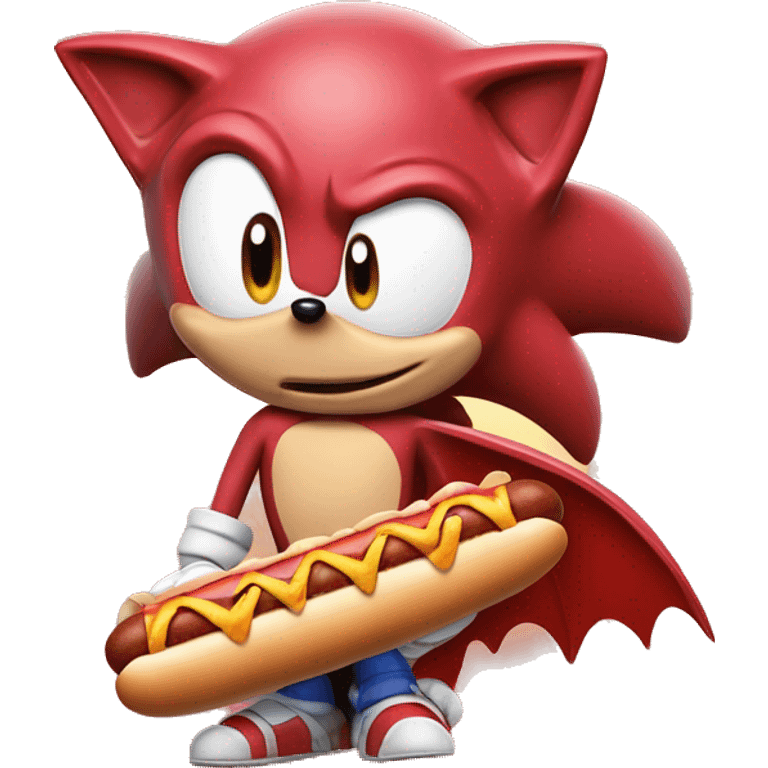 sonic the hedgehog rouge bat with hot dog emoji