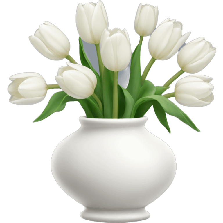 White tulips vase emoji