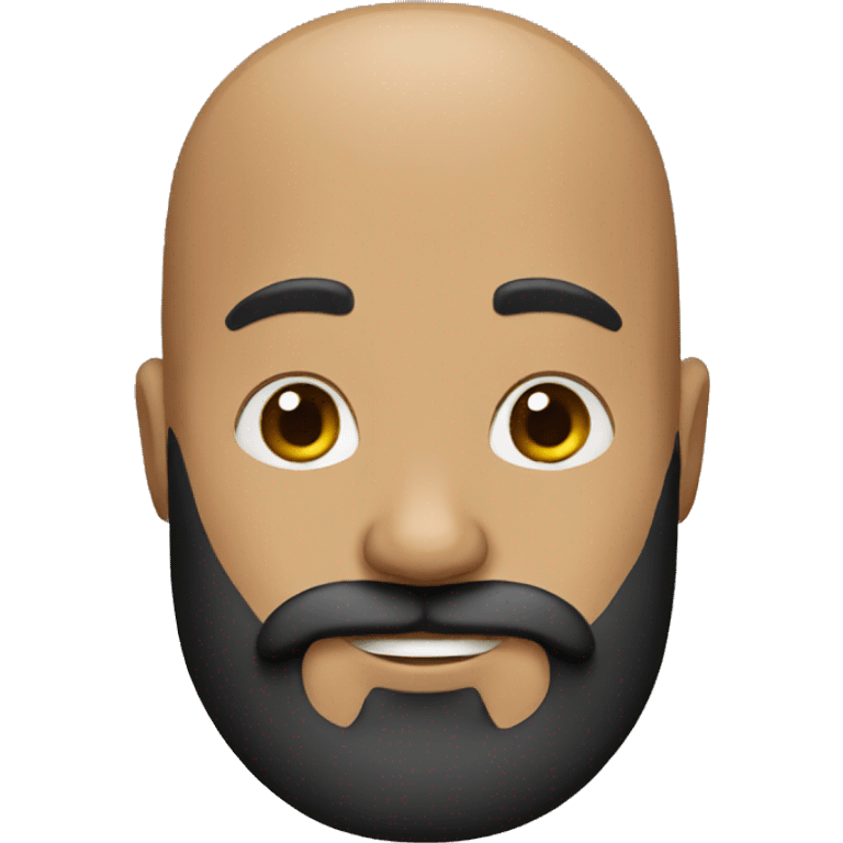 Black Bearded bald emoji