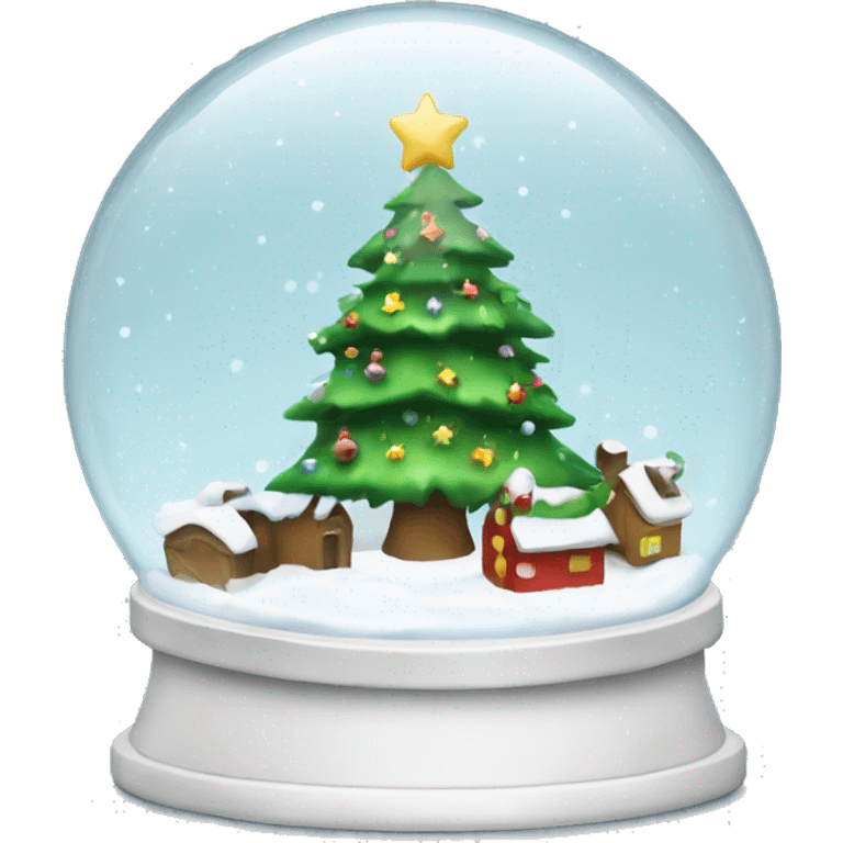 White snow globe with a little Christmas tree inside  emoji