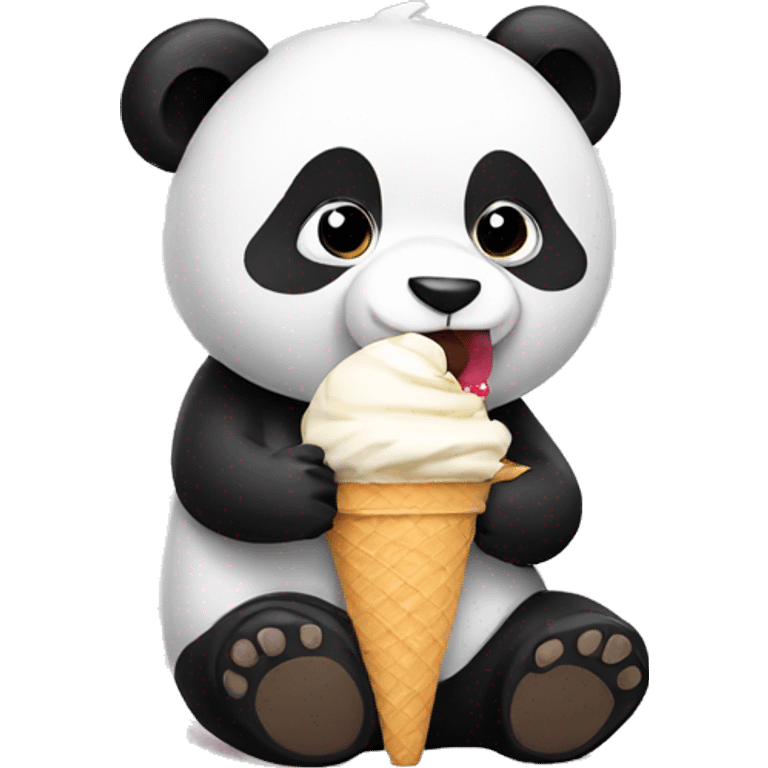 Panda eating ice cream emoji