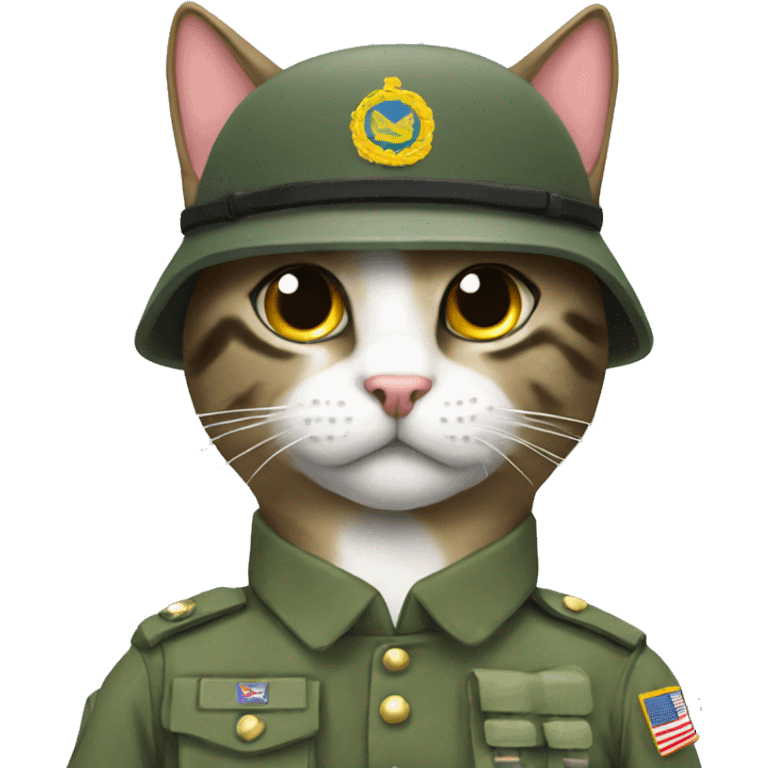 military cat with gn emoji