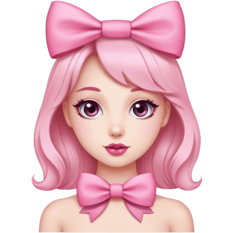 Cute pink bow coquette emoji