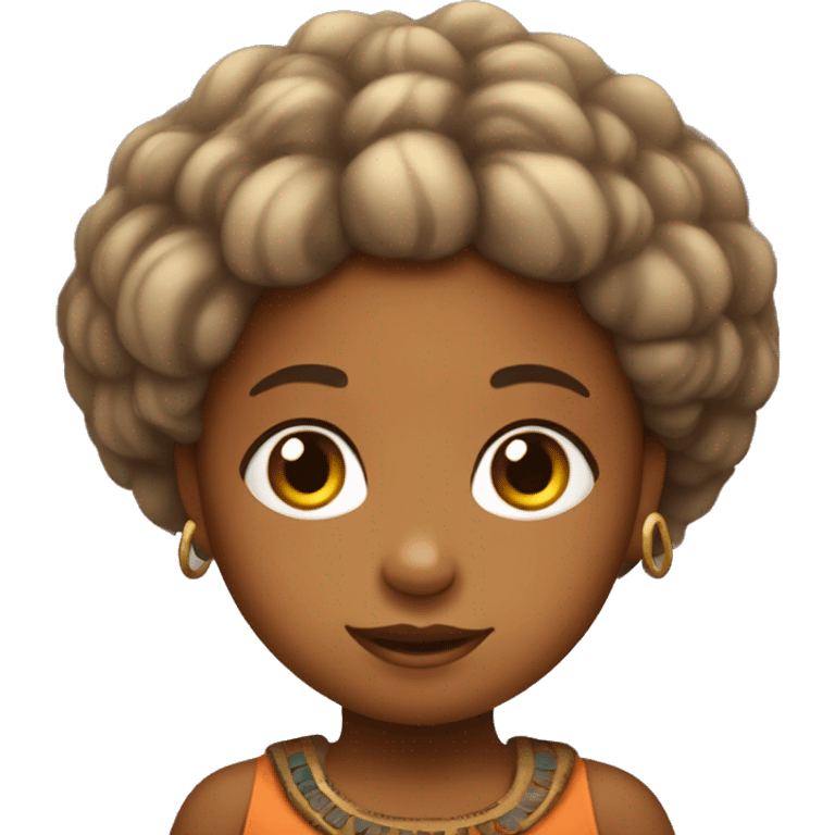 crea emoji de una niña africana prehistorico emoji