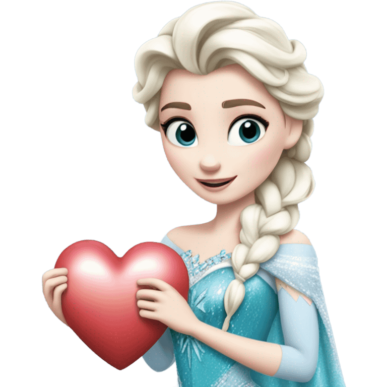 Disney elsa holding a love heart emoji