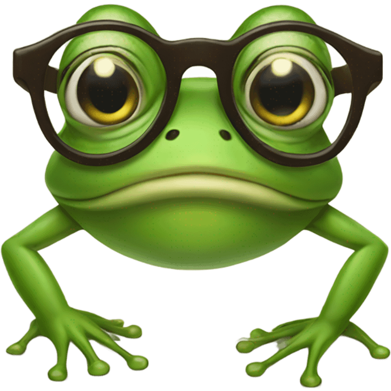 Frog with glasses emoji