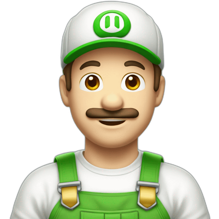 Luigi bros in white overalls And white cap emoji