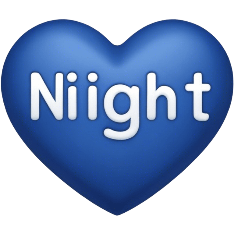 Dark blue heart with Night in the middle  emoji