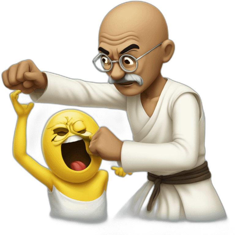 Gandhi punching spongebob emoji