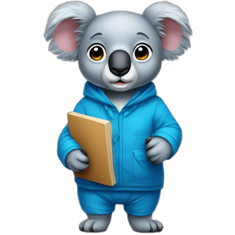 smart lean math cute koala man wearing blue cloth emoji