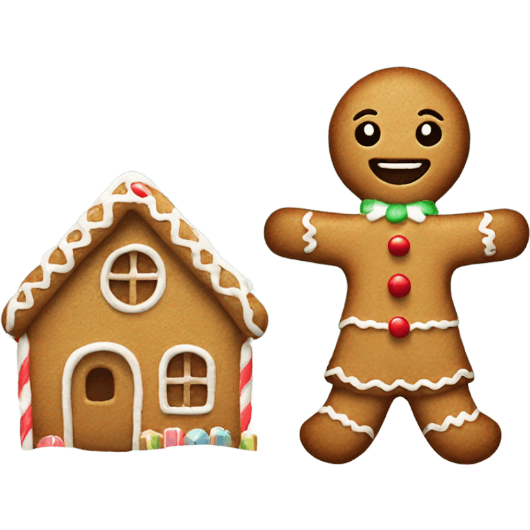 gingerbread lady with merry christmas sign emoji