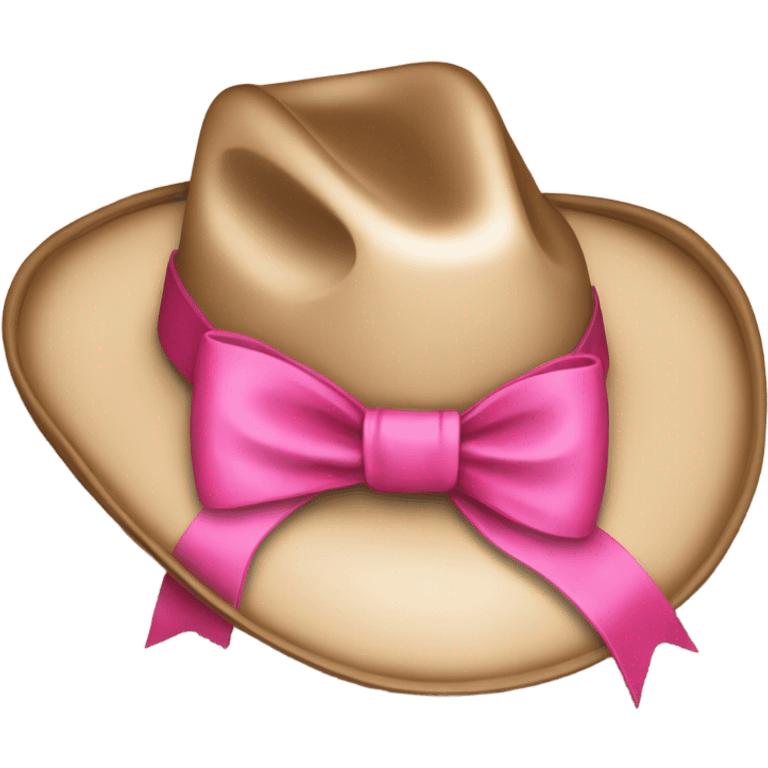 Cowboy hat with pink bow on it emoji