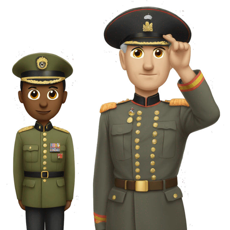 General standing beyond a soldier  emoji