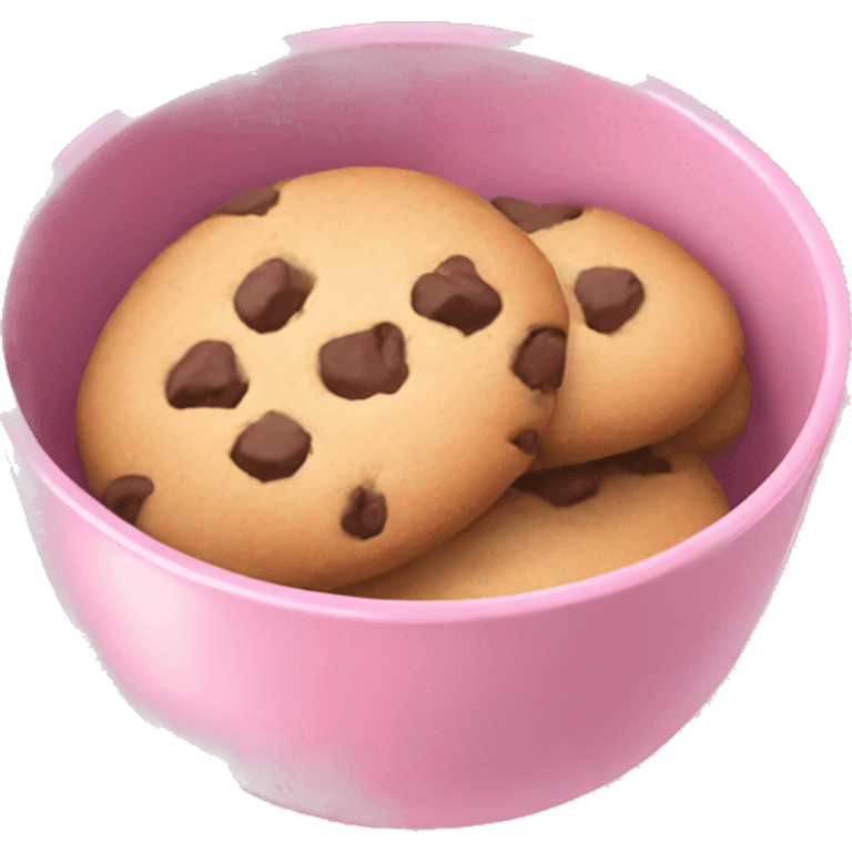 Cookies in a soft pink bowl emoji