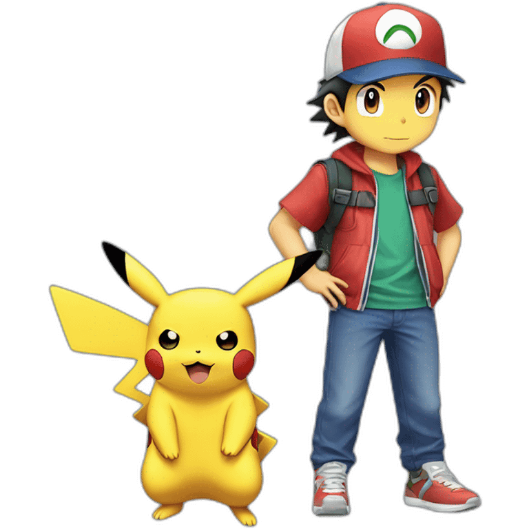 Ash Ketchum and Pikachu emoji