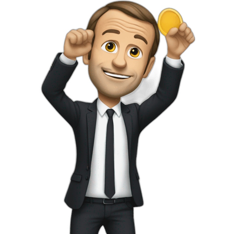 Macron qui fait un dab emoji