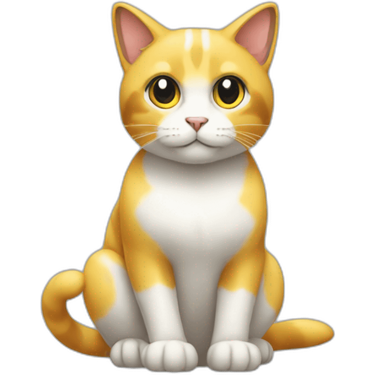 Sitting-bicolor-cat-electric-pokemon emoji