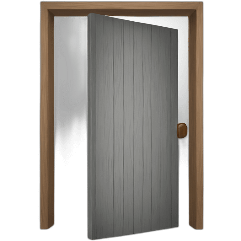 One gray wood open door perspective emoji