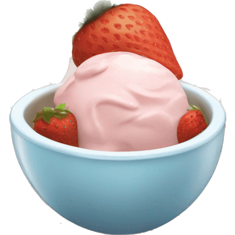 Strawberry and vanilla ice cream mixed in a bowl emoji