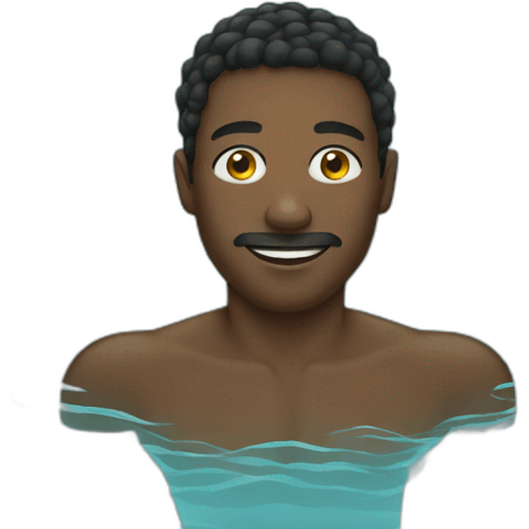 Black man swimming emoji