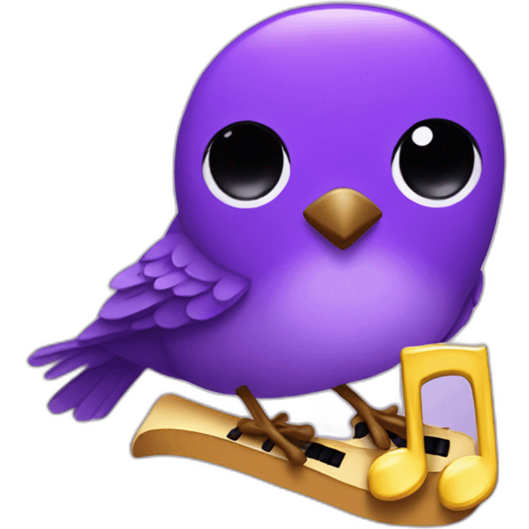 purble music with bird emoji