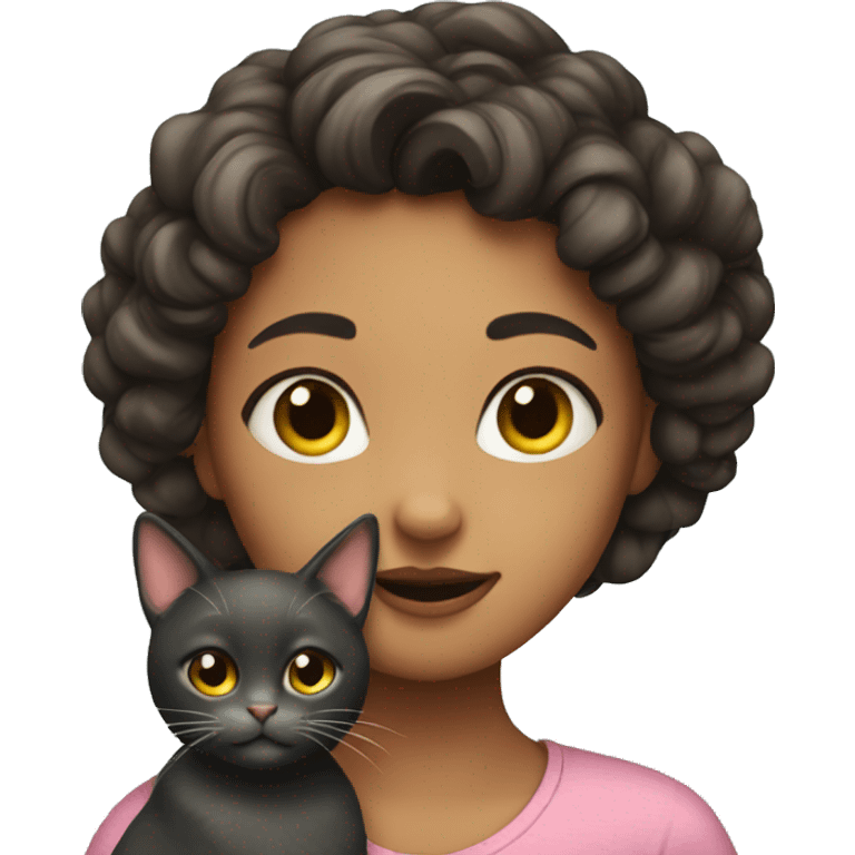 Girl with cat emoji