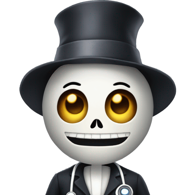 Jack skelington dressed up as a doctor emoji