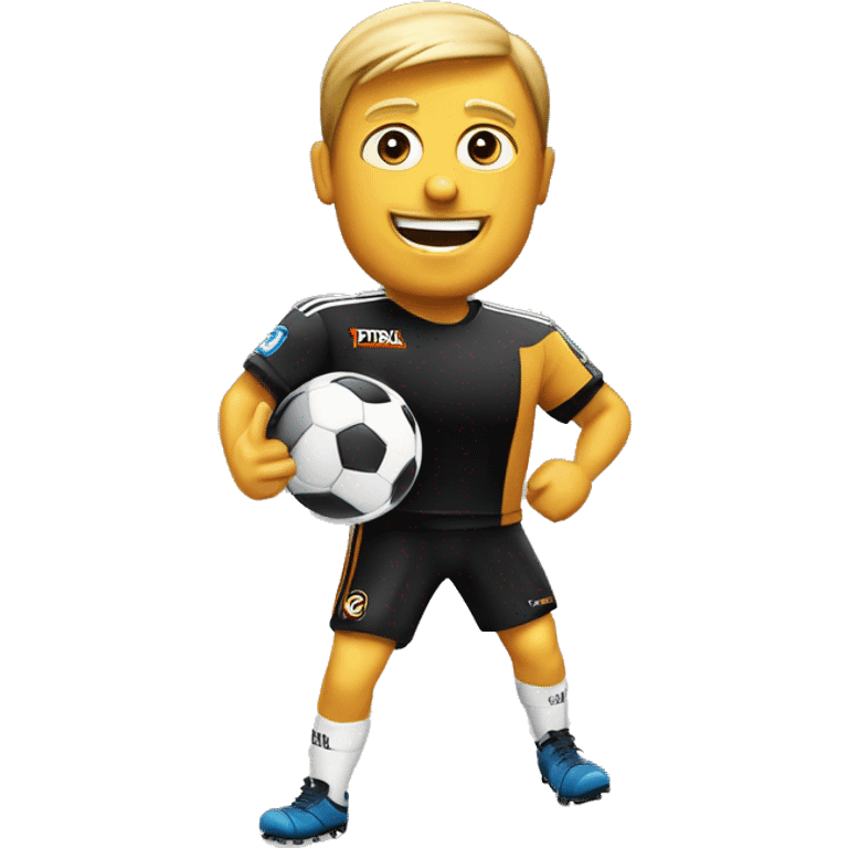 pila duracell con cuerpo de futbolista festejando emoji