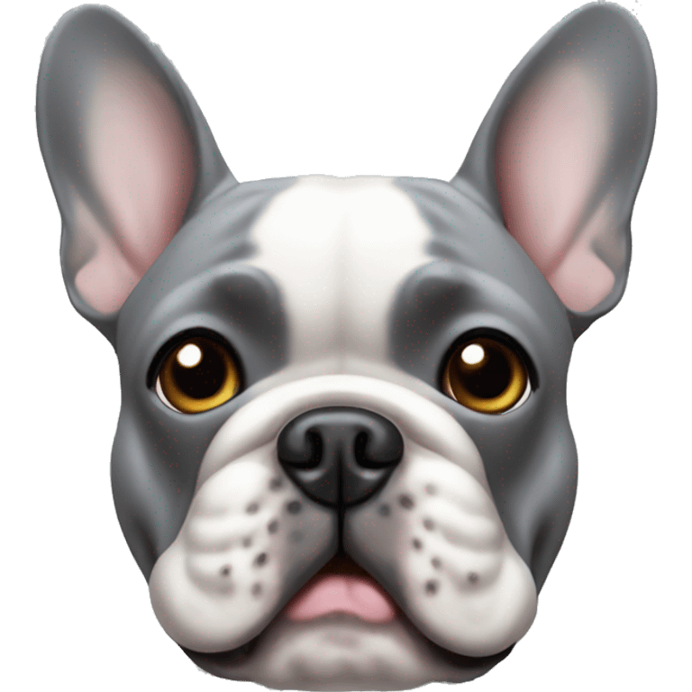 Grey French bulldog emoji