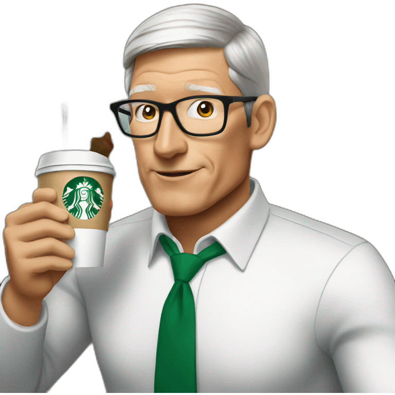 Tim cook drinking starbucks emoji