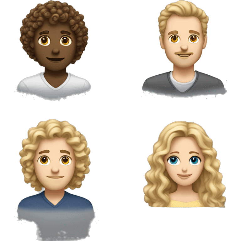 blonde white woman with long curly hair and tall white  man with brown curly hair and hooked nose emoji