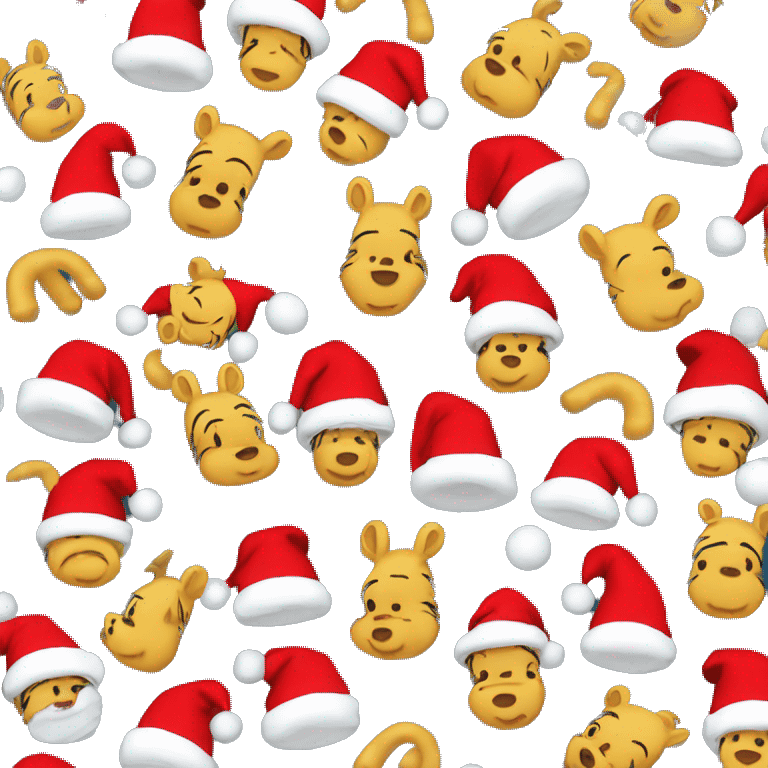 Winnie the Pooh Santa hat emoji