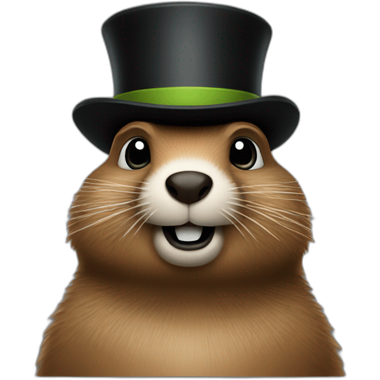 Groundhog with tophat emoji