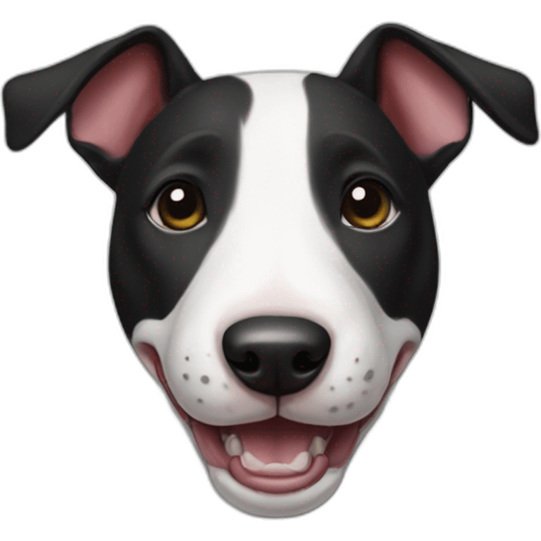 happy black & white bull terrier emoji