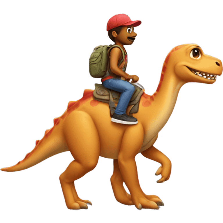 Dog on a dinosaur  emoji