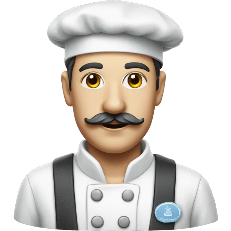 Photorealistic milkman with a mustache and a chef's hat emoji