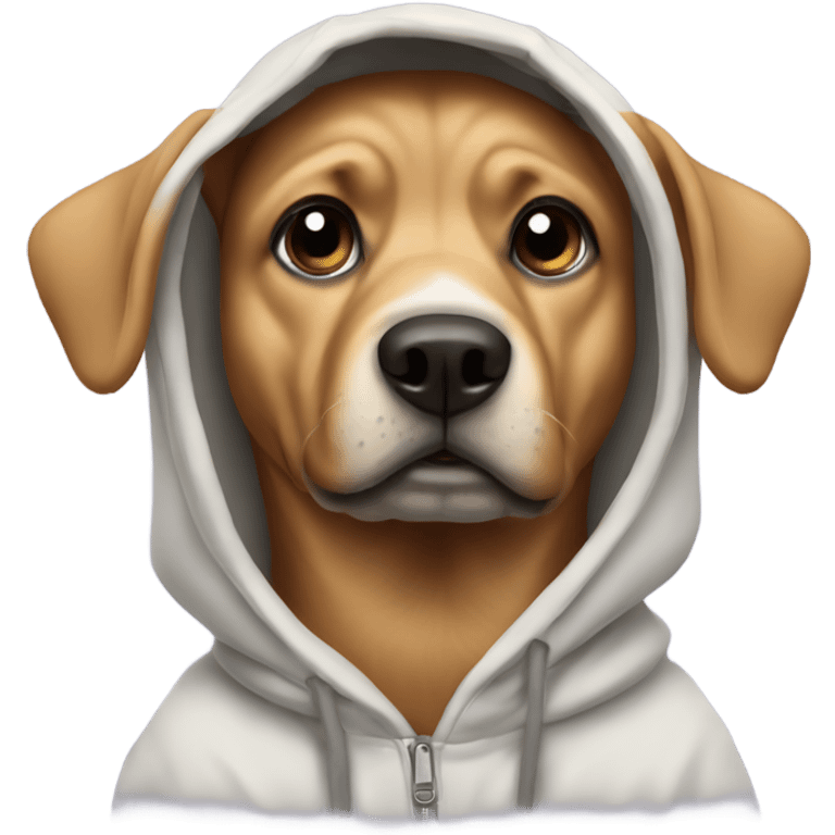 Dog wearing hoodie emoji