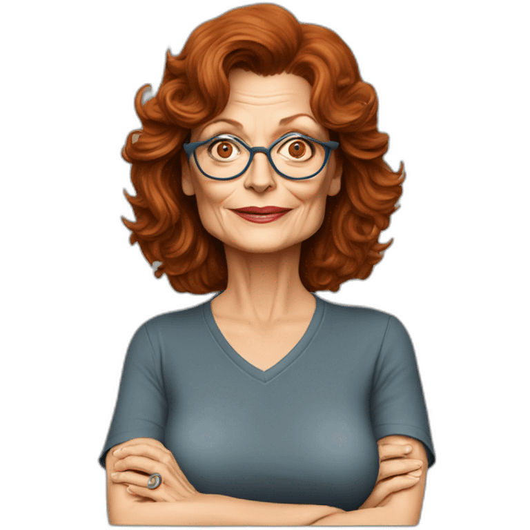 actor susan sarandon cartoon wearing tee emoji