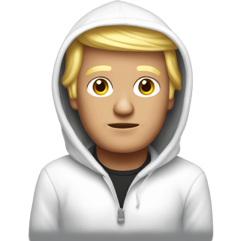 Trump in a white hoodie emoji