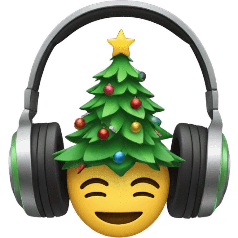 christmas tree inside headphones  emoji