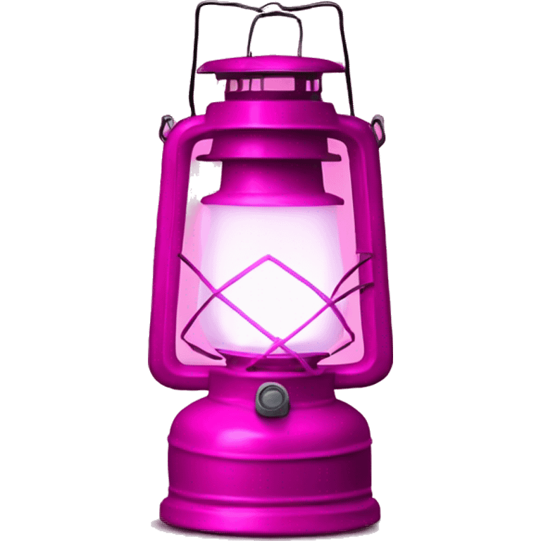 Realistic camping fuschia lit camping lantern lisolated. emoji