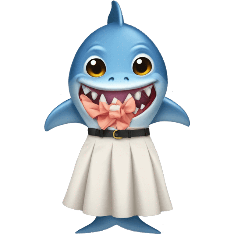 Shark with skirt emoji