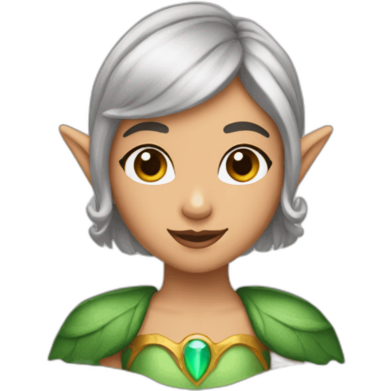 Elf girl with tiara and bob haircut emoji