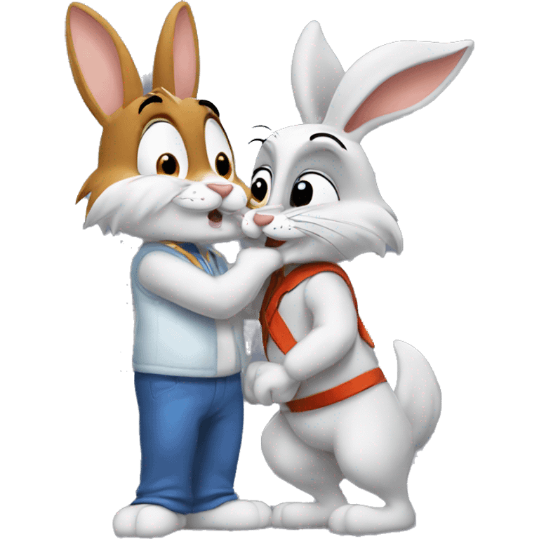 Lola and bugs bunny kissing  emoji