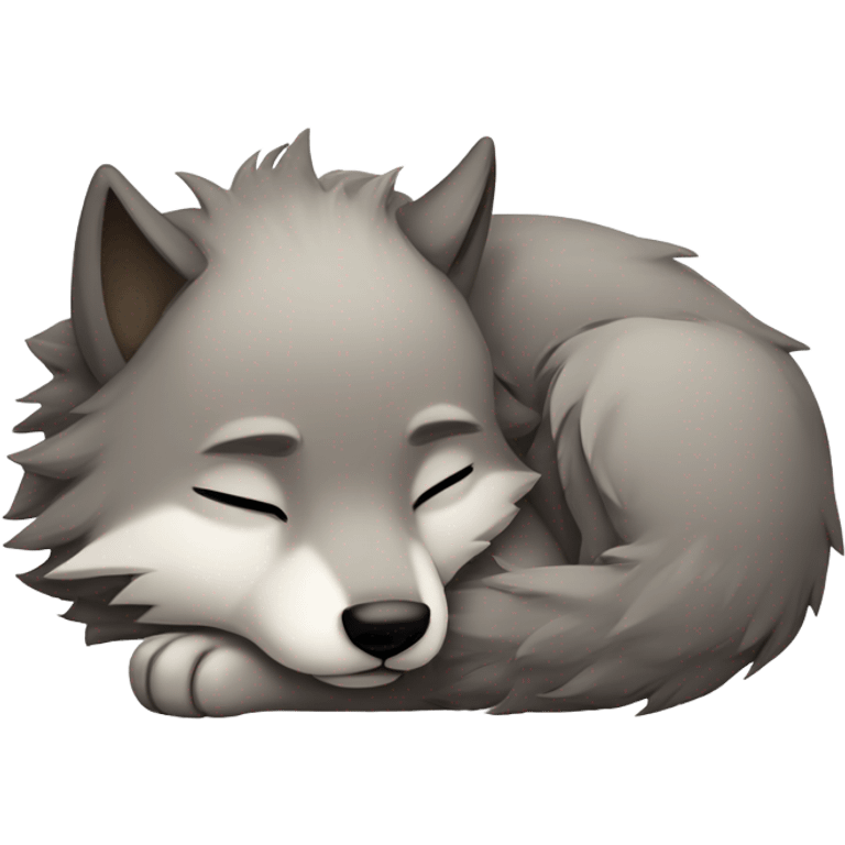 Chibi wolf sleeping emoji