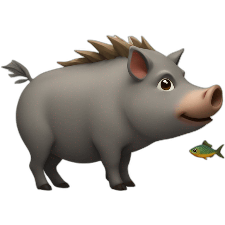 boar with a fish emoji