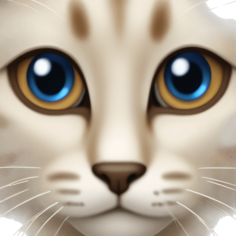 Beige birma cat Blue eyes full face and neck, Brown Dark Festspiels emoji