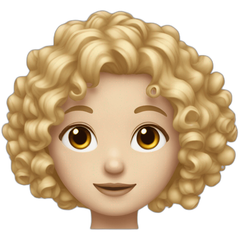 Camera girl curly blond hair pale skin emoji