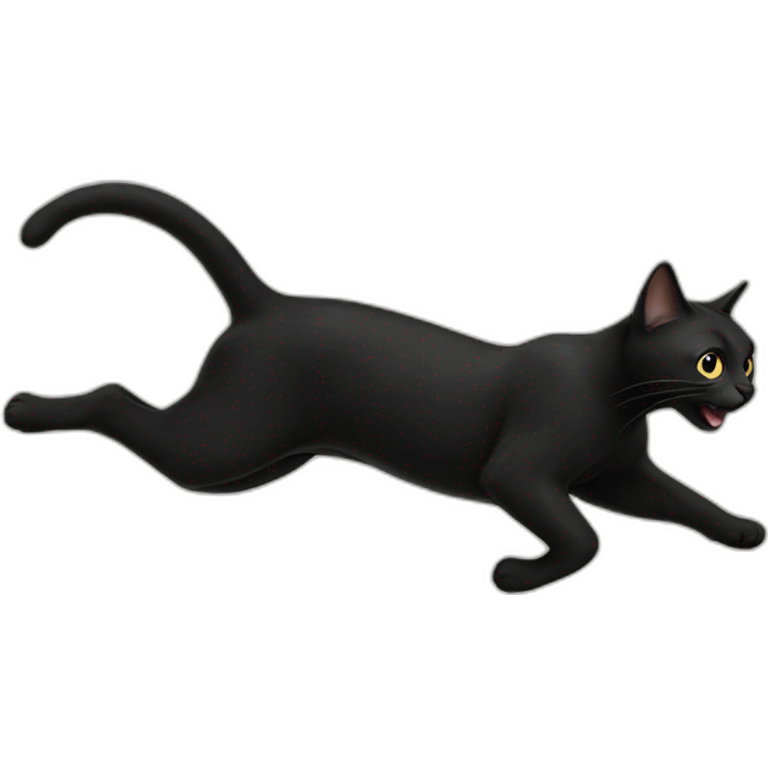 Black cat jumping emoji