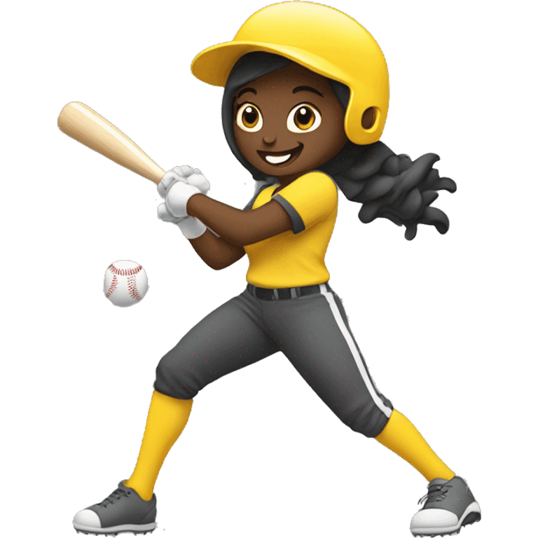 Girl hitting softball emoji